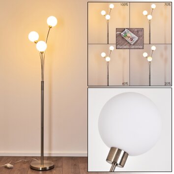 Bernado Stehlampe Nickel-Matt, 3-flammig