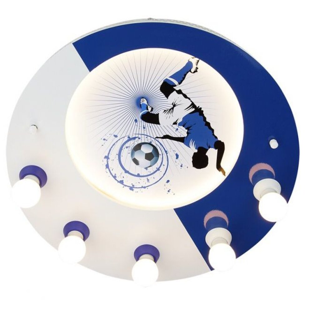 Elobra SOCCER Deckenleuchte Blau, Weiß, 5-flammig main product photo