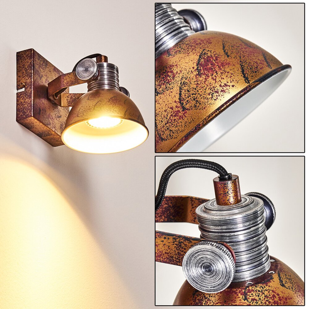 Gudo Wandleuchte Rostfarben, Weiß, 1-flammig main product photo