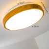 Sora Wood Deckenlampe LED Holz hell, Weiß, 1-flammig