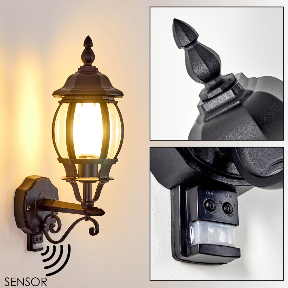 Lentua Außenwandleuchte Schwarz, 1-flammig, Bewegungsmelder main product photo